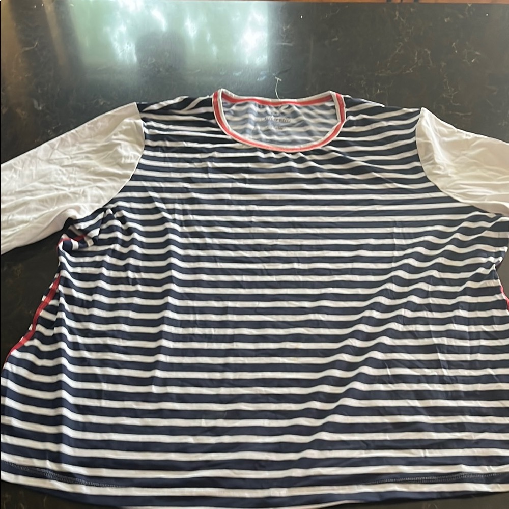 XL Land’s end striped swim shirt nwot